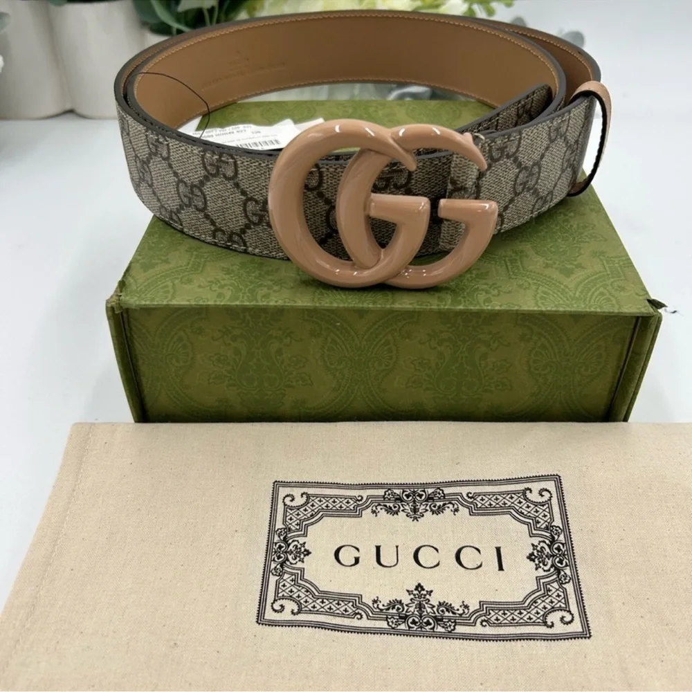 Men’s Gucci GG Marmont, supreme canvas belt size 126 cm/46in made in Italy